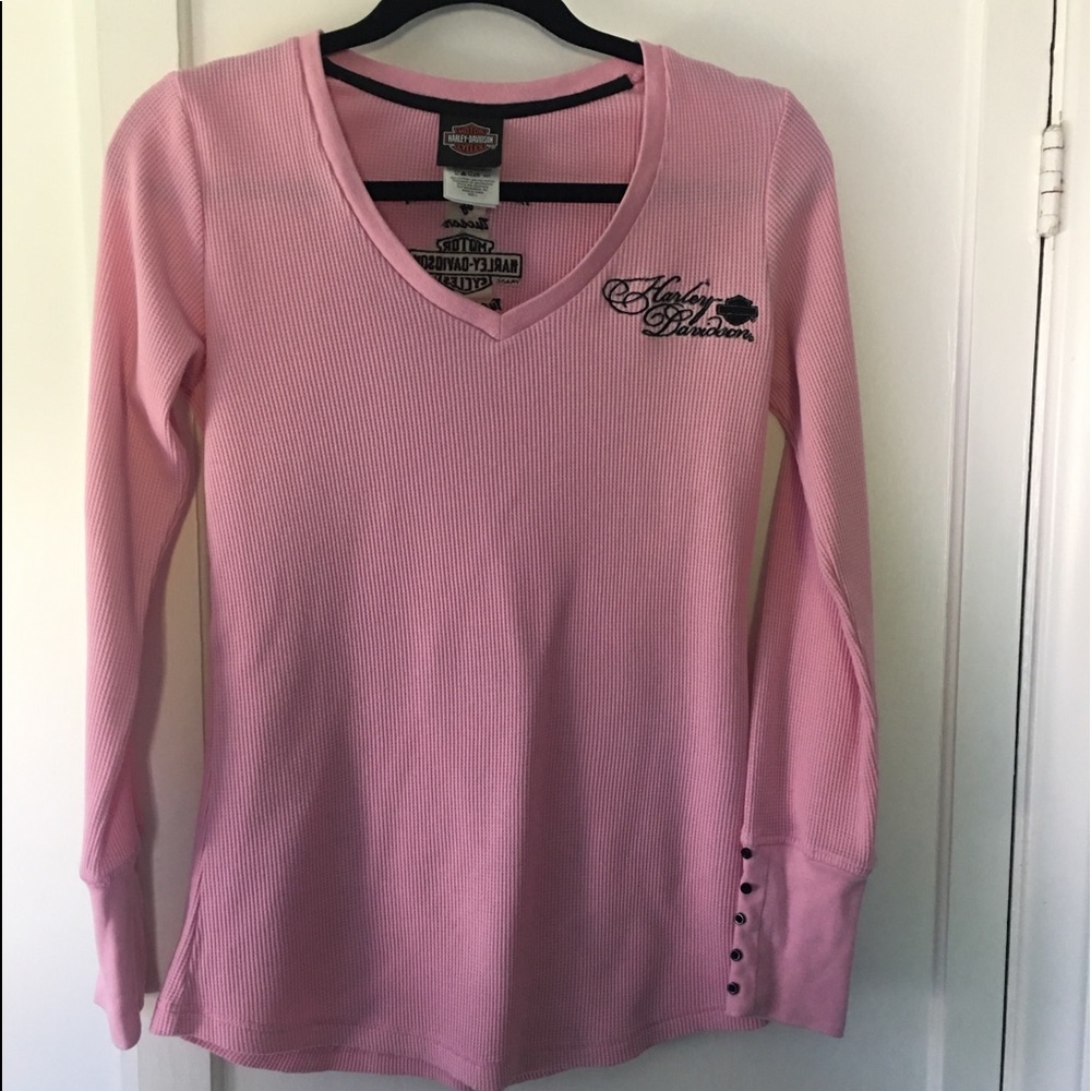 Harley Davidson long sleeve waffle weave